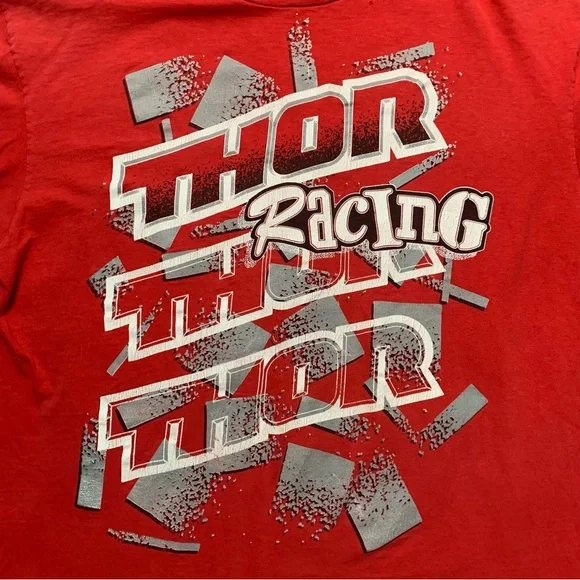 🖤Vintage Thor Racing Red Graphic Ling Sleeve T-shirt - Picture 5 of 10